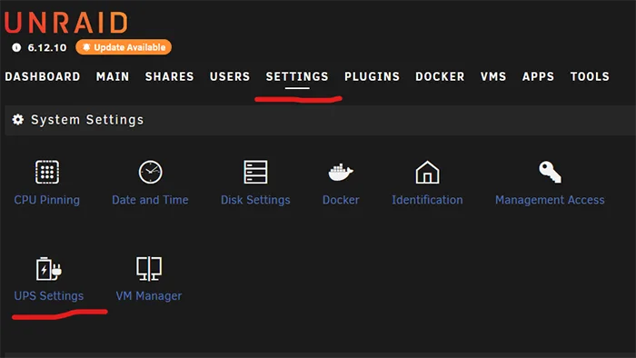 Unraid Settings