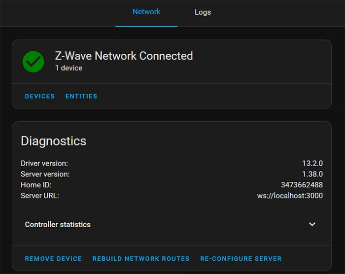 Z-Wave - Network Connected